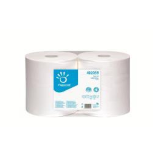PAPERNET BOBINA ASCIUGATUTTO IN PURA CELLULOSA 2 VELI MICROGROFFRATA 760 STRAPPI 25.60X30.50 CM BIANCO CONF 2 Pz.